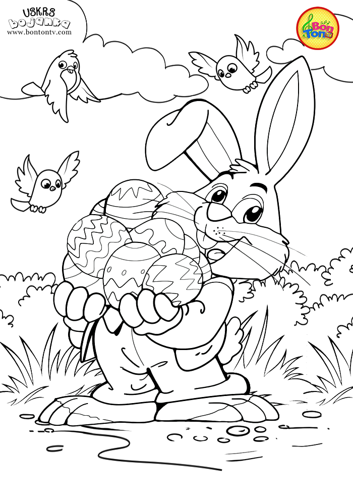 Uskrs bojanka - Easter coloring pages for kids - BonTon TV