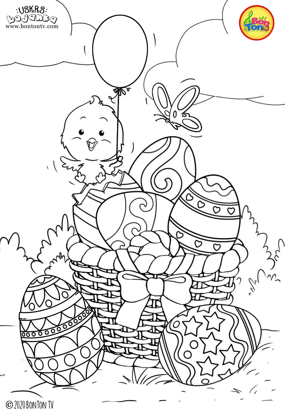 Uskrs bojanka - Easter coloring pages for kids - BonTon TV