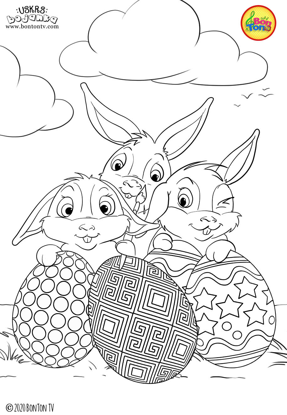 Uskrs bojanka - Easter coloring pages for kids - BonTon TV