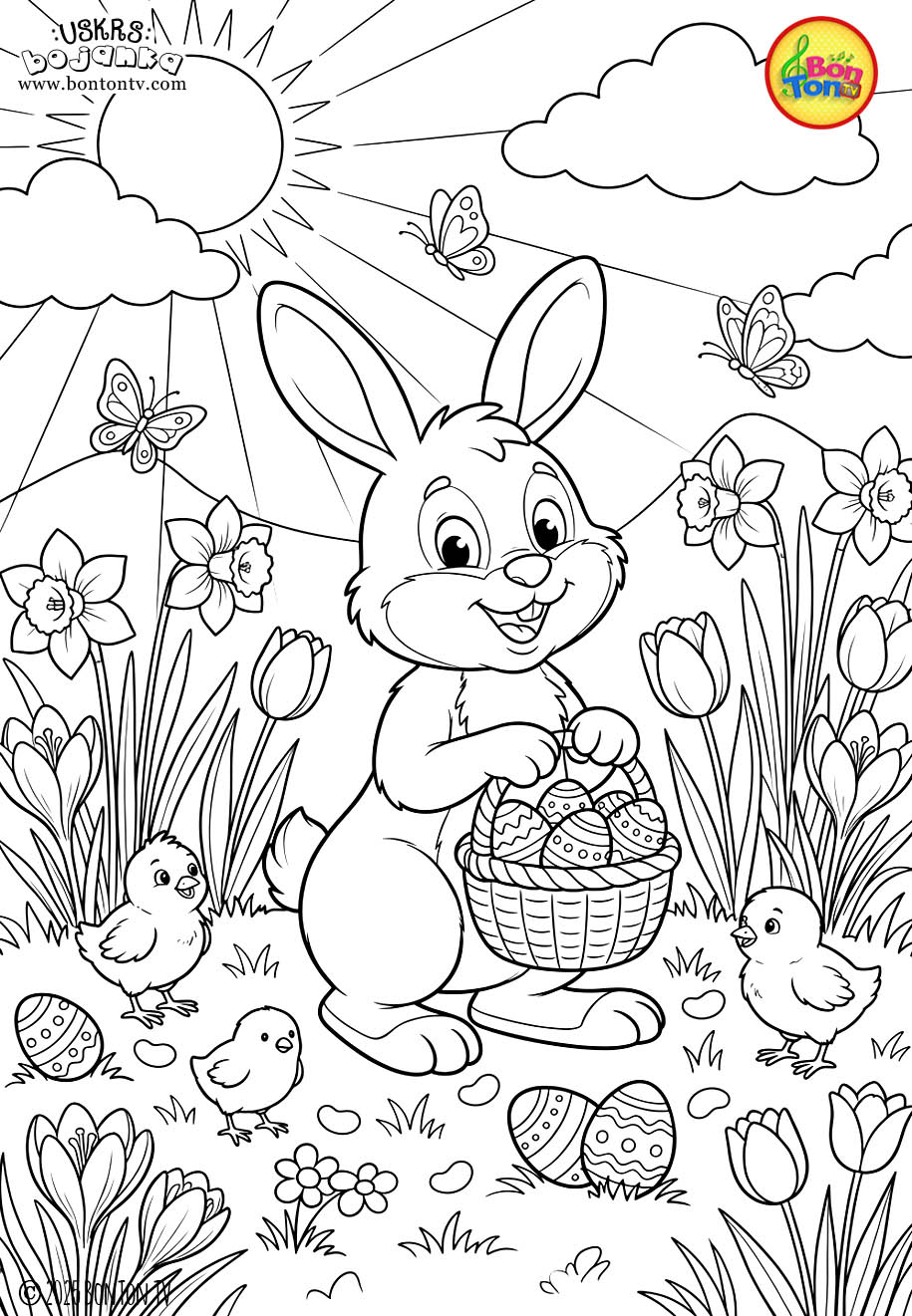 Uskrs bojanka - Easter coloring pages for kids - BonTon TV