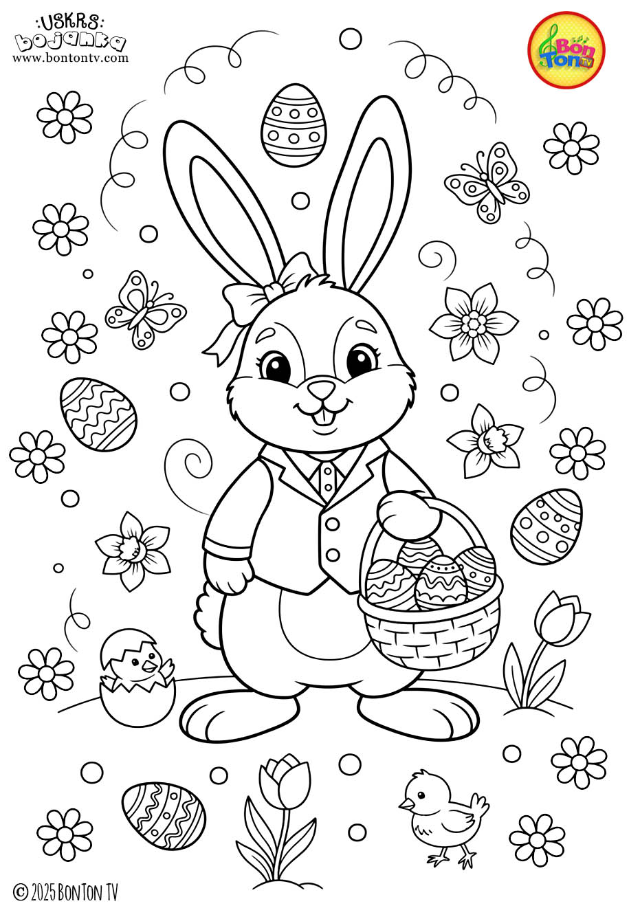 Uskrs bojanka - Easter coloring pages for kids - BonTon TV