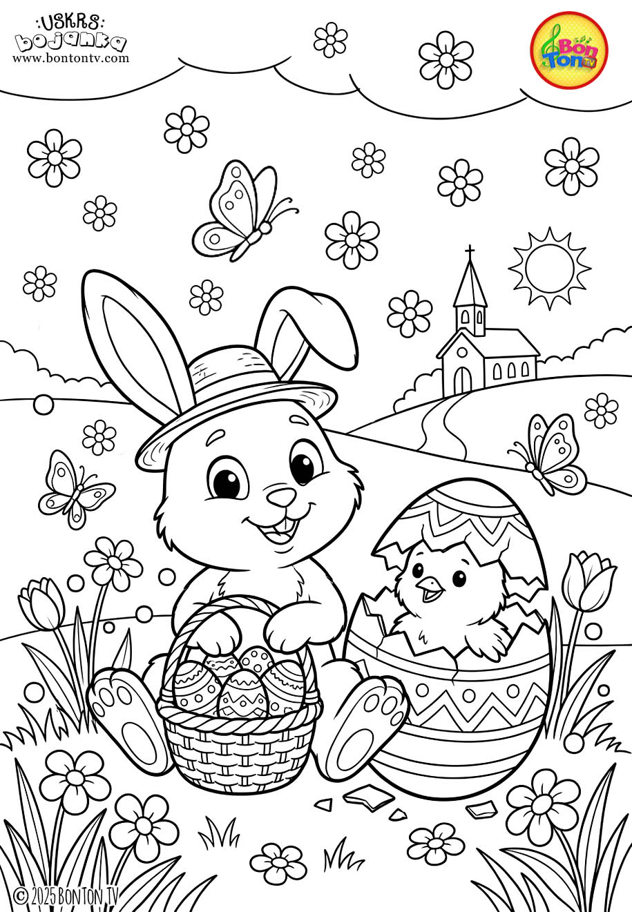 Uskrs bojanka - Easter coloring pages for kids - BonTon TV