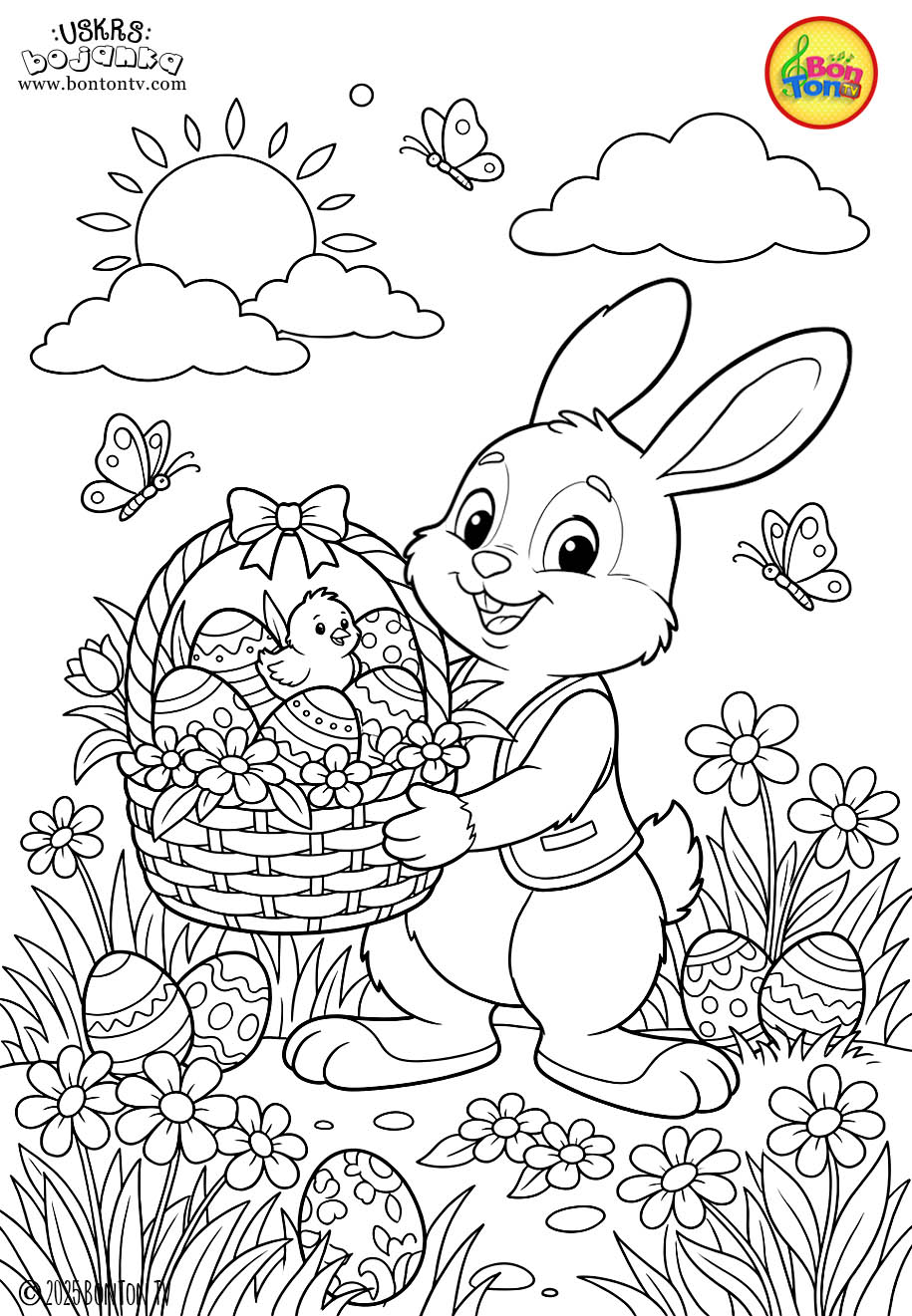 Uskrs bojanka - Easter coloring pages for kids - BonTon TV