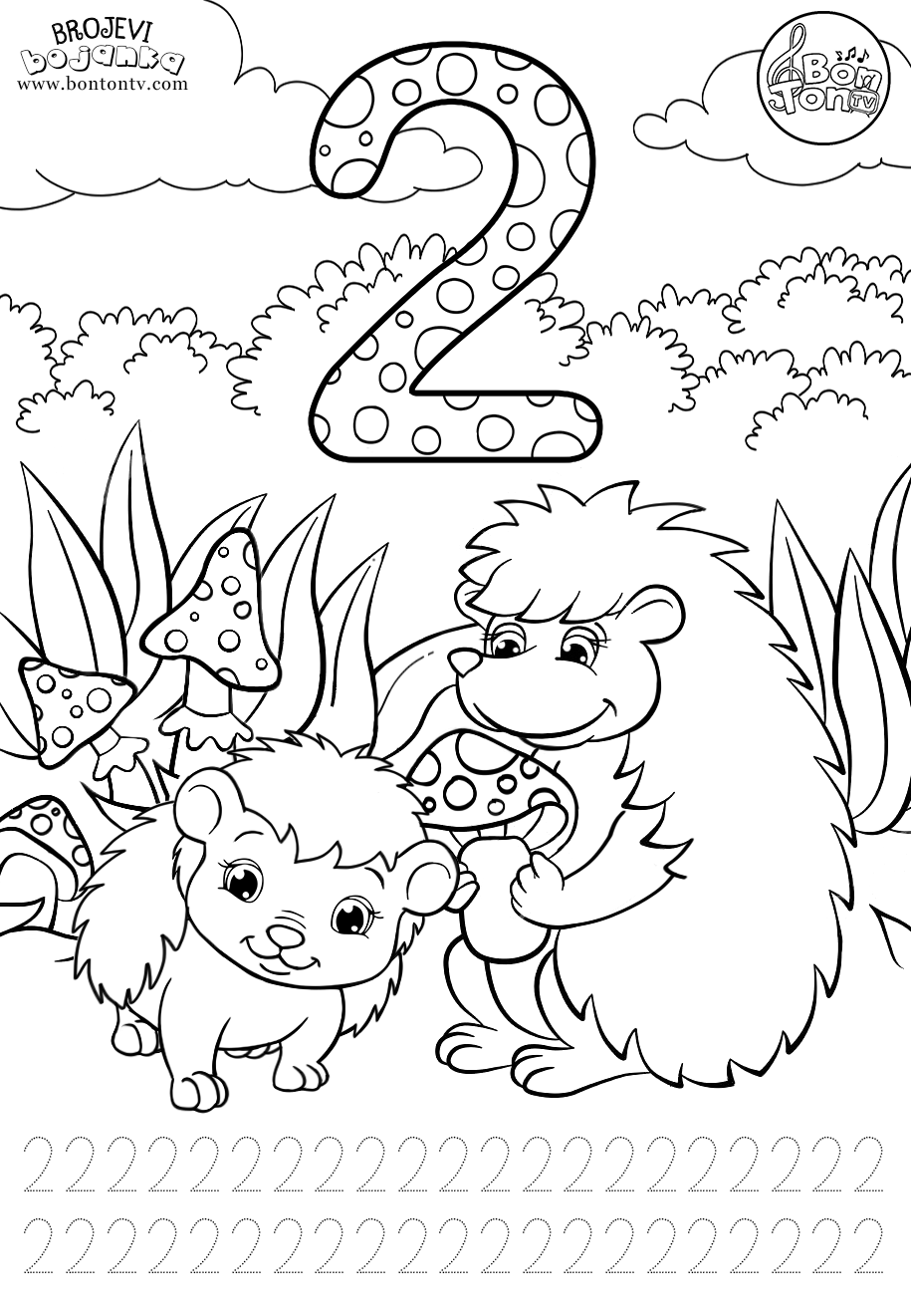 Broj 2 - dva - Brojevi od 1 do 10 - Number 2 - two  - Numbers 1-10 for kids